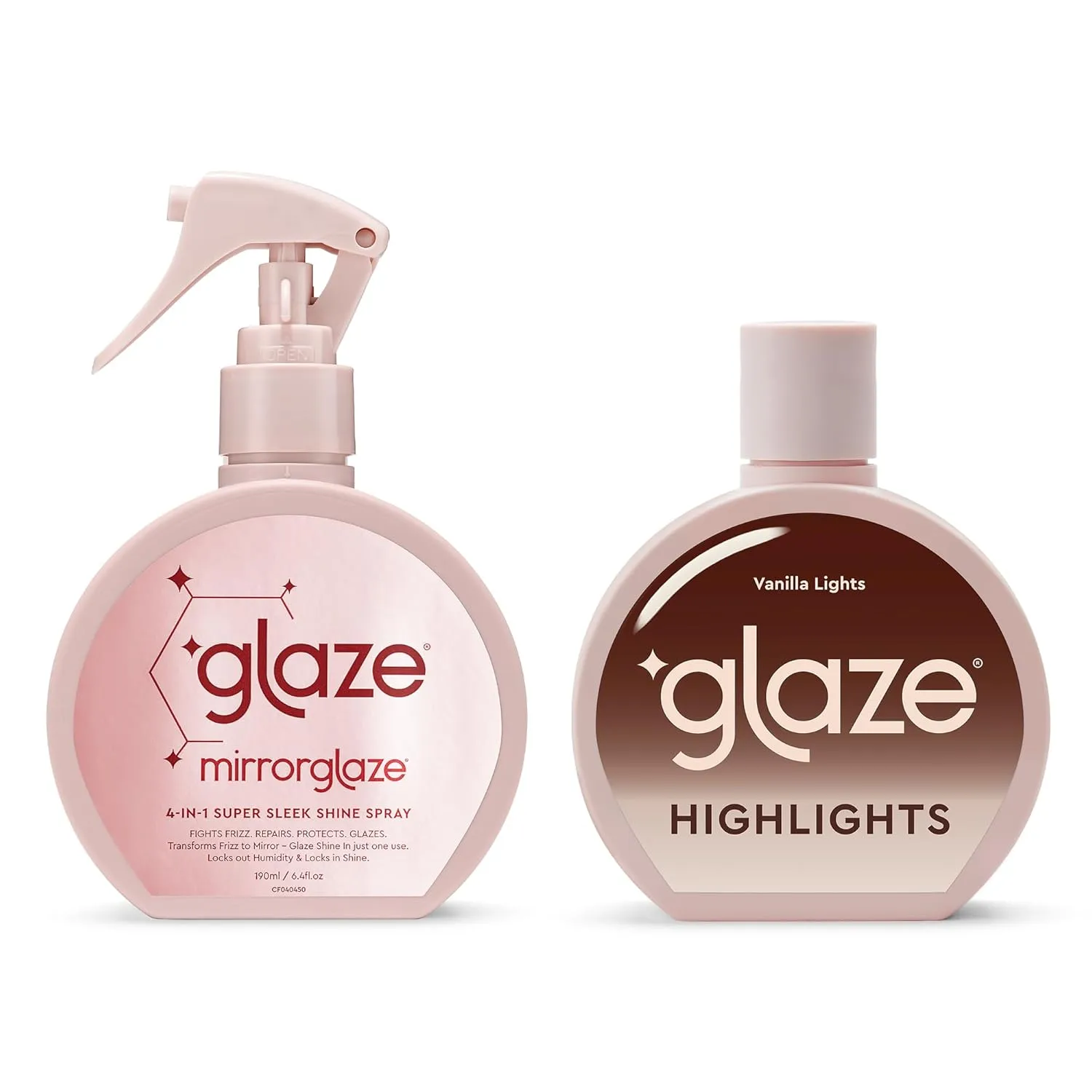 glaze Hair Shine Bundle – Super Gloss Vanilla Lights Color Conditioning Gloss & Mirror 4-in-1 Super Sleek Shine Spray – For Blonde Hair with Highlights