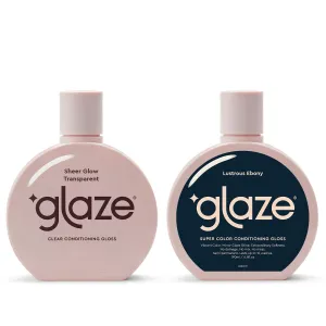 Glaze Sheer Glow Transparent Conditioning Gloss & Semi-Permanent Hair Dye, Lustrous Ebony - 6.4 fl oz (2-3 Treatments), Award-Winning