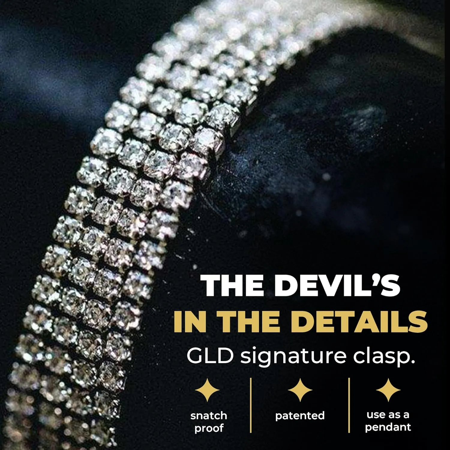 GLD Micro Tennis Chain for Men and Women - Gold-Plated Tennis Chain with Premium Storage Travel Pouch - Snatch-Proof Clasp, Sweat-Proof, Fade-Resistant - Lifetime Quality, Designed in Miami