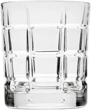 Godinger Old Fashioned Glass, Drinking Glass, Whiskey Glass, Beer Glass Drinking Cup, Short Glass, Drinkware Plaid 14oz, Set of 4