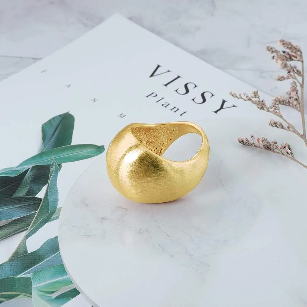 Gold and Silver Rings for Women, Chunky Signet Statement Rings Gold Plated Band Ring Wide Metal Square Rings Cocktail Costume Jewelry for Her