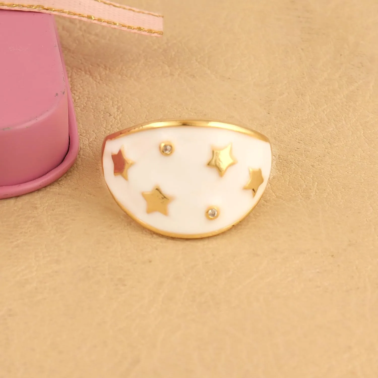 Gold Plated Ring for Women, Elegant, Bold & Stylish Statement Jewelry, Luxurious Fashion Ring for Daily Wear & Special Occasions