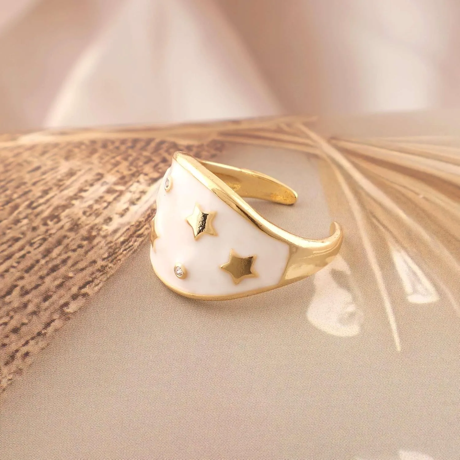 Gold Plated Ring for Women, Elegant, Bold & Stylish Statement Jewelry, Luxurious Fashion Ring for Daily Wear & Special Occasions