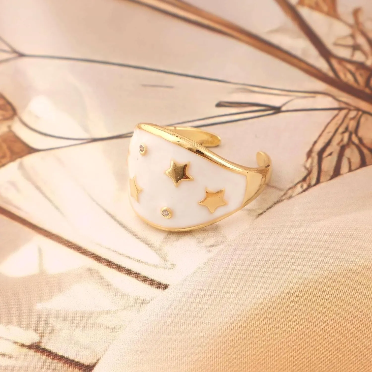 Gold Plated Ring for Women, Elegant, Bold & Stylish Statement Jewelry, Luxurious Fashion Ring for Daily Wear & Special Occasions