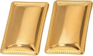 Gold Rectangle Statement Earrings