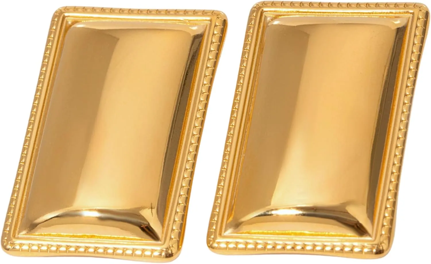Gold Rectangle Statement Earrings