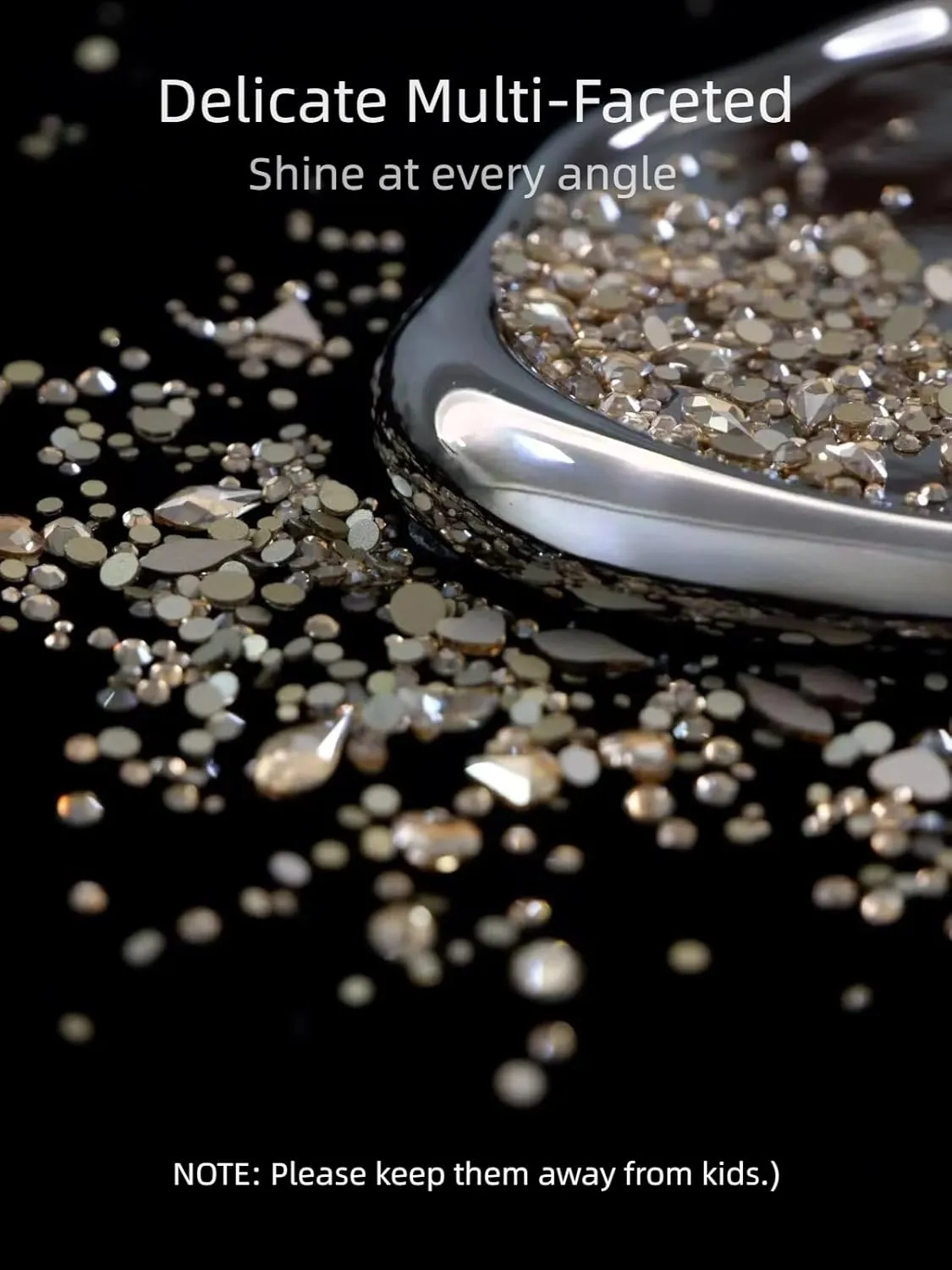 Gold Rhinestones for Nails, 6080Pcs Gold Nail Art Rhinestones Kit, 3D Flatback Crystals Diamonds for Nail Art Design, Mix Sizes Nail Charms and Gems(Picking Pen and Tweezers Included)