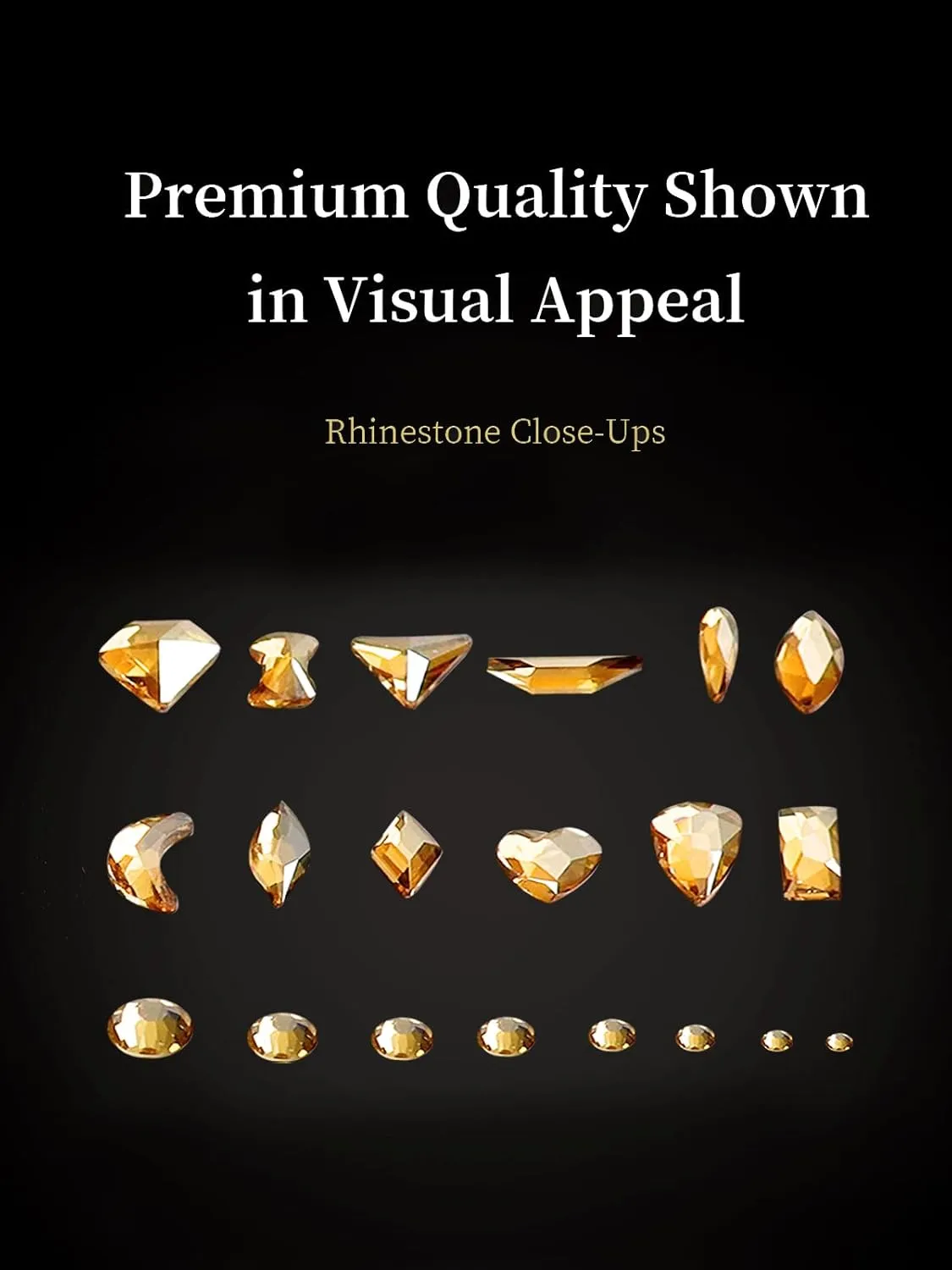 Gold Rhinestones for Nails, 6080Pcs Gold Nail Art Rhinestones Kit, 3D Flatback Crystals Diamonds for Nail Art Design, Mix Sizes Nail Charms and Gems(Picking Pen and Tweezers Included)