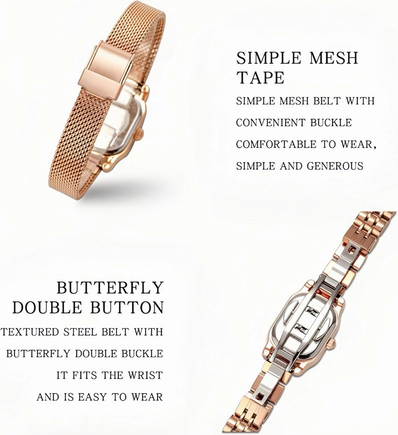 Gosasa Vintage Square Watches for Women Updated Ladies Quartz Wrist Watches Stainless Steel Band Womens Small Gold Watch Luxury Casual Fashion Bracelet