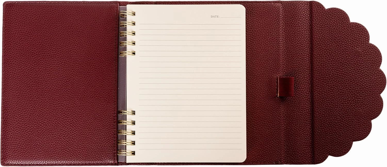 Graphique Vegan Leather Wrap Journal Luxe Collection, Hardcover Diary Notebook for Writing, 160 Lined Pages, 7” x 8.75”, Plum Red