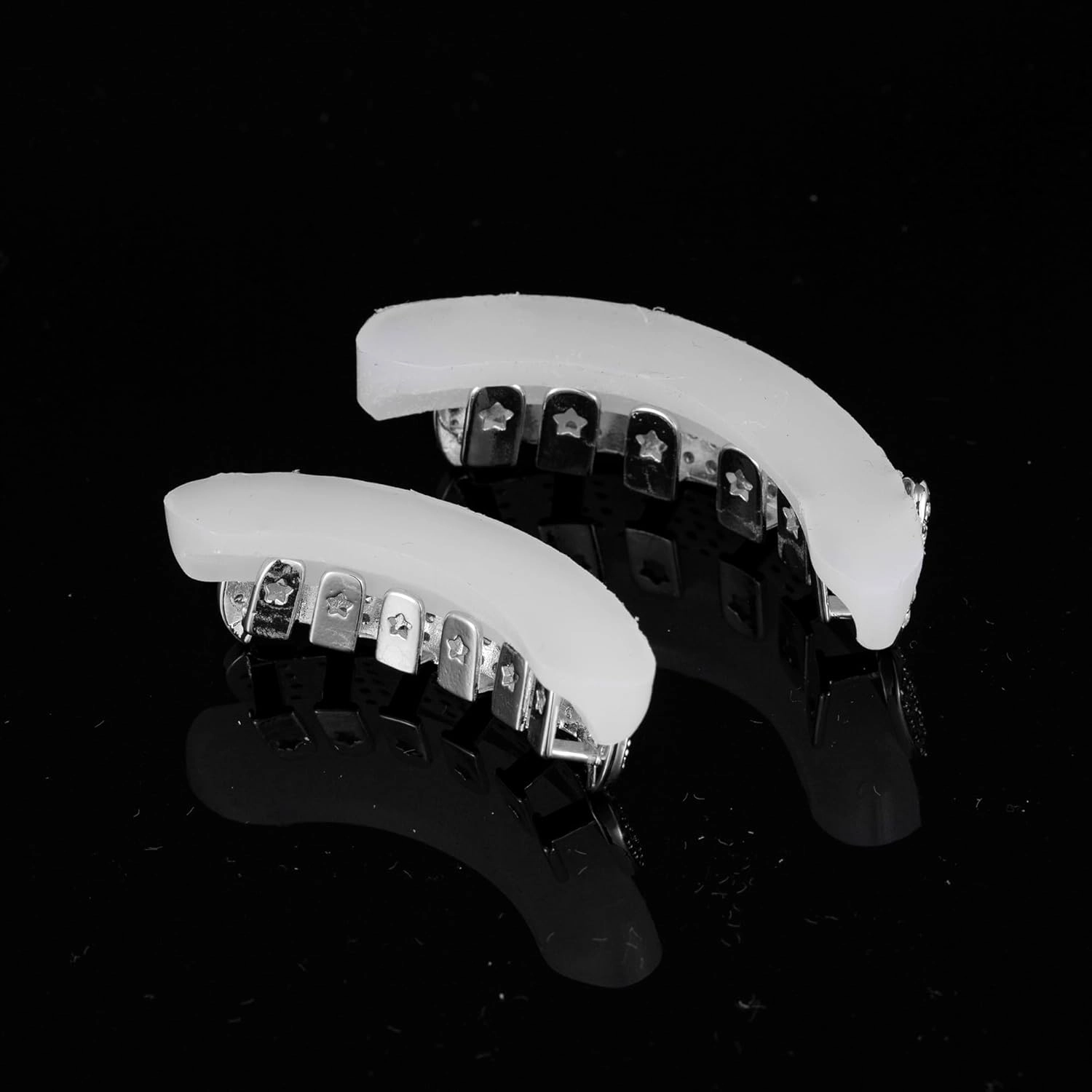 Grills for Your Teeth Diamond Grillz 14K Plated Gold Silver Vampire Teeth Caps Iced Out CZ Mouth Grillz Teeth Men