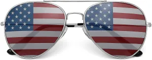 grinderPUNCH® American Flag Aviator Sunglasses Glasses