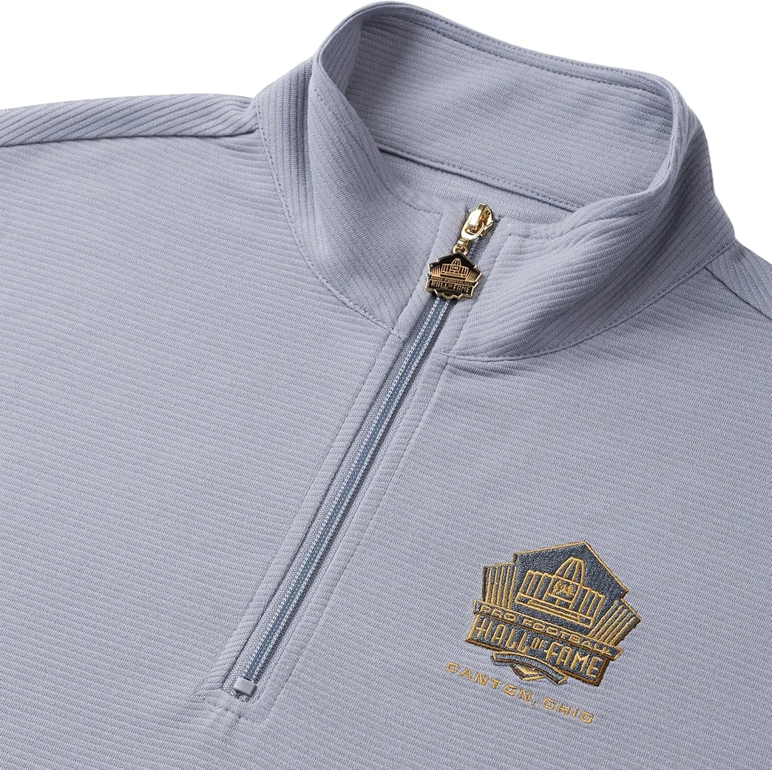 Haggar Pro Football Hall of Fame Mock Neck Ribbed Quarter Zip Pullover
