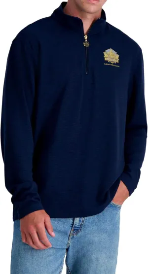 Haggar Pro Football Hall of Fame Mock Neck Ribbed Quarter Zip Pullover