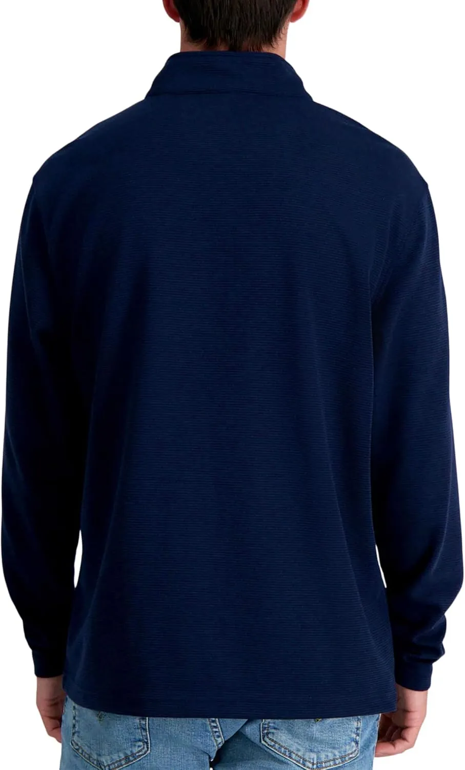 Haggar Pro Football Hall of Fame Mock Neck Ribbed Quarter Zip Pullover