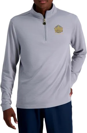 Haggar Pro Football Hall of Fame Mock Neck Ribbed Quarter Zip Pullover