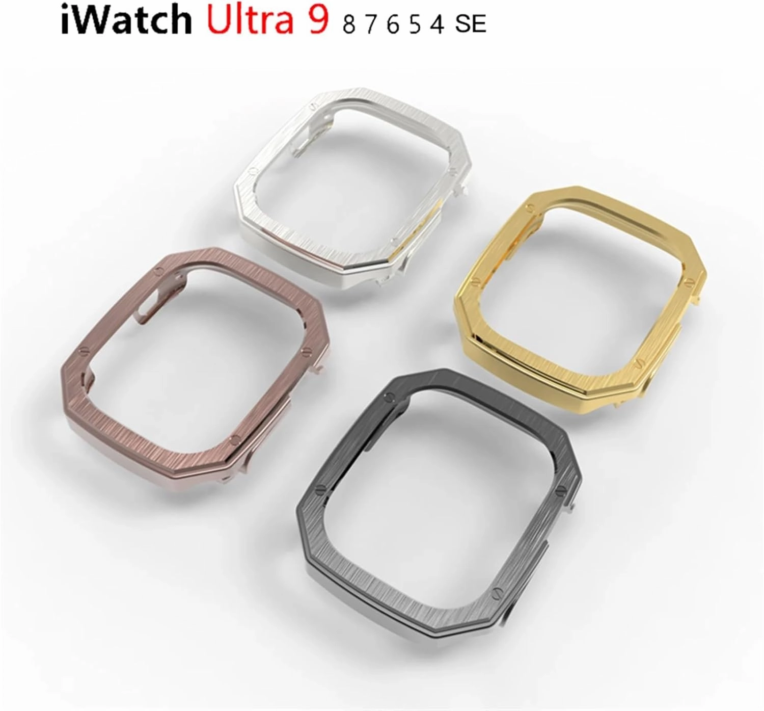 Hard PC Case for Apple Watch Ultra 49mm 41mm 45mm Cover Plating Plastic for IWatch Series 9 8 7 6 SE 5 40mm 44mm Protective Case(Gold,49mm)