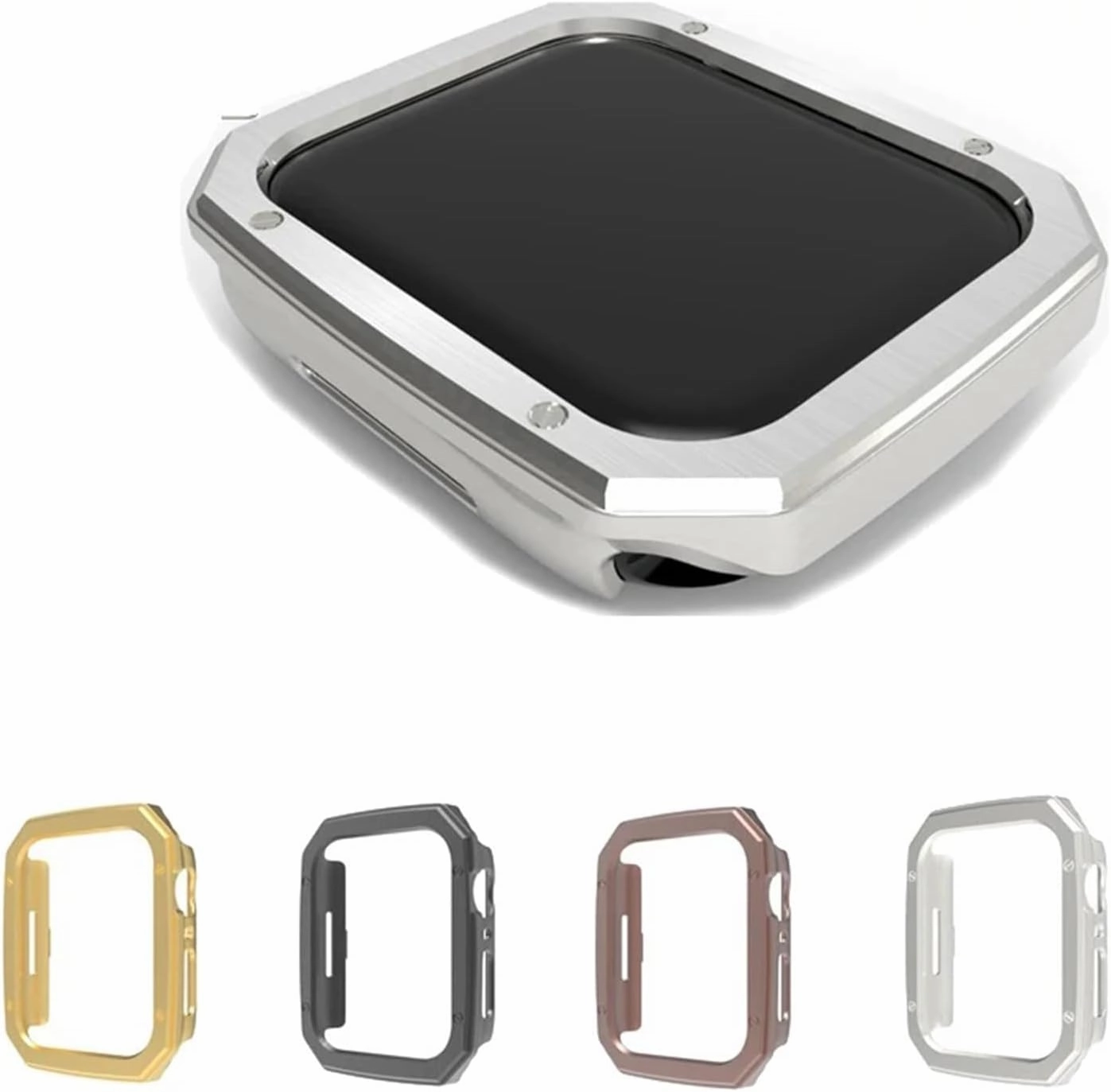 Hard PC Case for Apple Watch Ultra 49mm 41mm 45mm Cover Plating Plastic for IWatch Series 9 8 7 6 SE 5 40mm 44mm Protective Case(Gold,49mm)