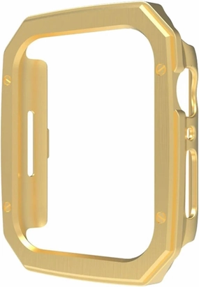 Hard PC Case for Apple Watch Ultra 49mm 41mm 45mm Cover Plating Plastic for IWatch Series 9 8 7 6 SE 5 40mm 44mm Protective Case(Gold,49mm)