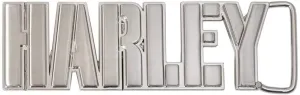 Harley-Davidson Men's Harley Block Iron Belt Buckle - Antique Silver Finish