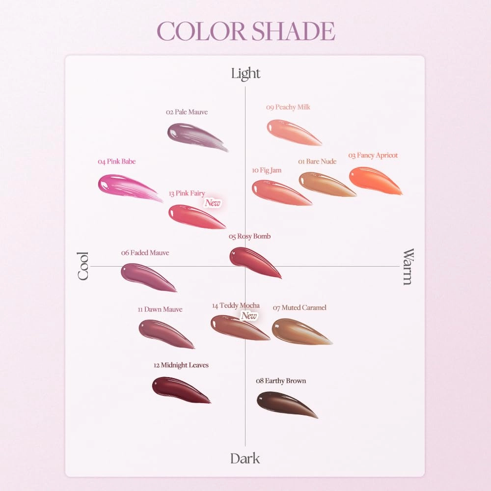 Heart Percent Dote On Mood One Way Glowy Tint, Glass-like High Shine Glossy Finish w/Long-Lasting Luminous Color Lip Stain for Glowy Look, #12. Midnight Leaves