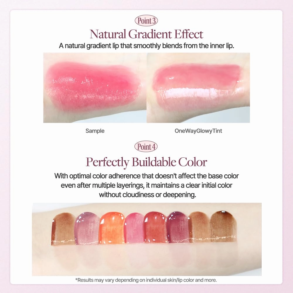 Heart Percent Dote On Mood One Way Glowy Tint, Glass-like High Shine Glossy Finish w/Long-Lasting Luminous Color Lip Stain for Glowy Look, #12. Midnight Leaves