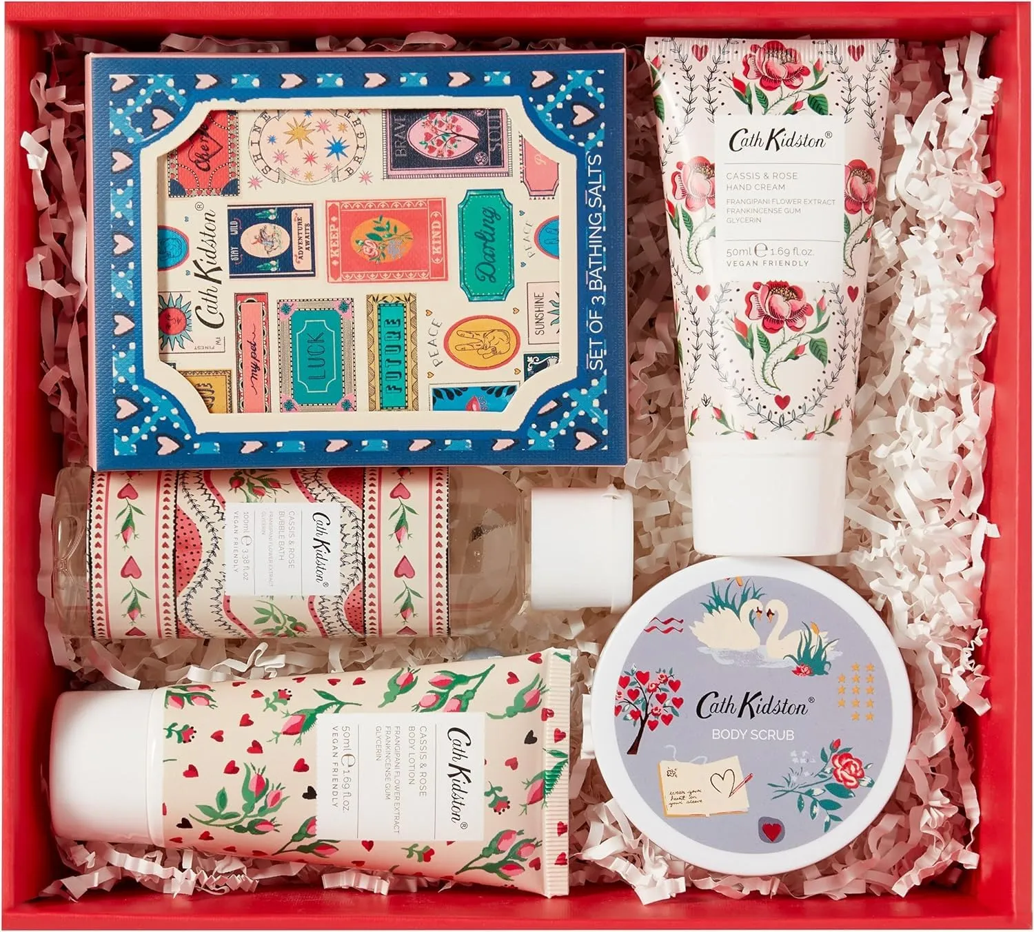 Heathcote & Ivory Cath Kidston Keep Kind Cassis & Rose Pamper Hamper Gift Set