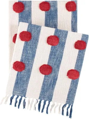 Helmsman Dot Throw, 50" X 70", Blue Stripe Pattern