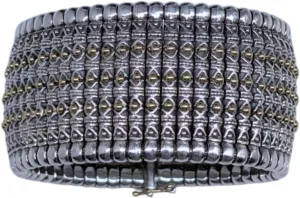 Hera Wide Silver and Gold Cuff Bracelet BKJ27-130