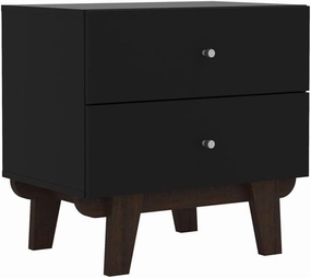 Hillsdale Kincaid 2-Drawer Modern Wood Nightstand in Matte Black