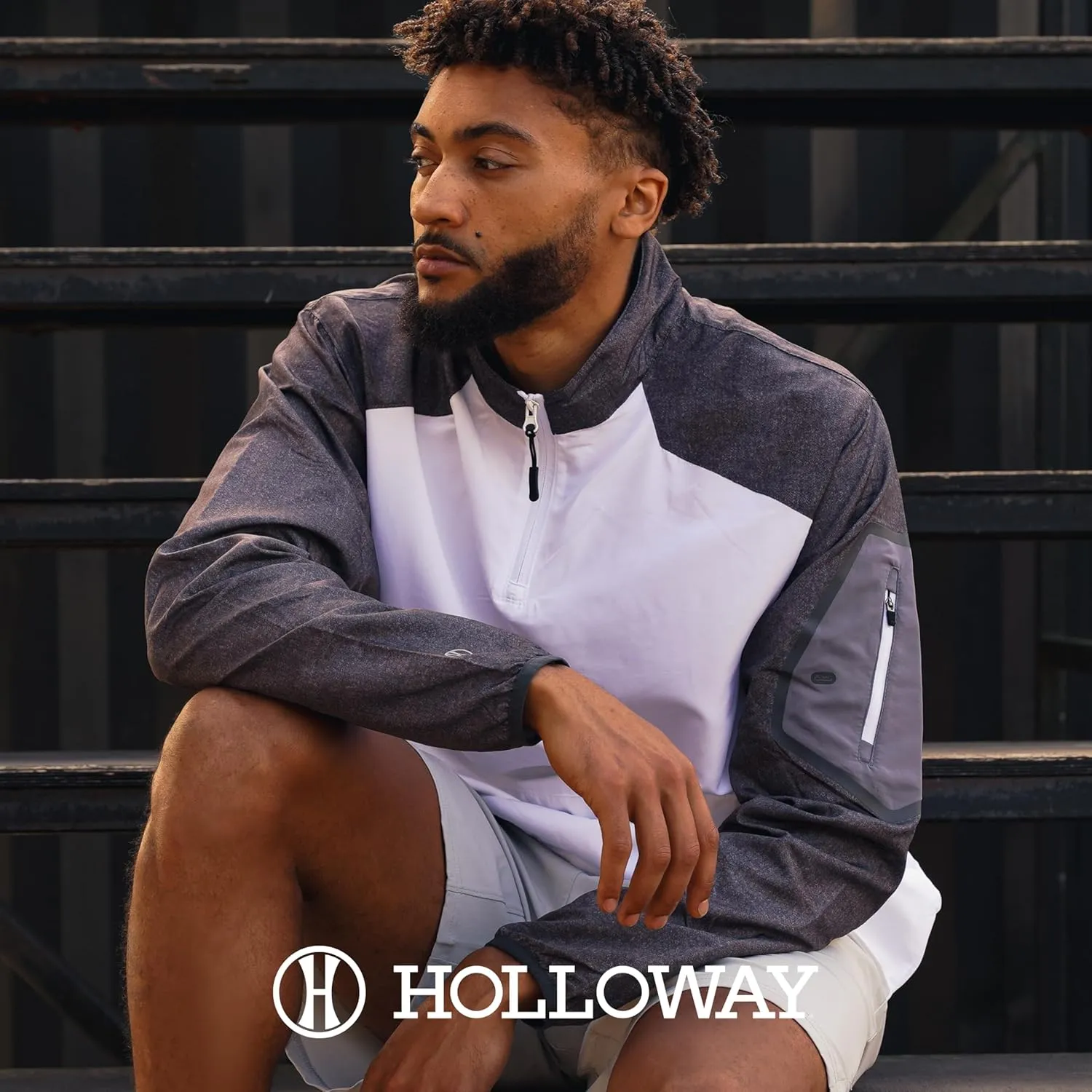 Holloway Raider Pullover Cage Jacket - Weather-Resistant, Ultra-Light, Quarter Zip, Sleeve Pocket - For Outdoors & Travel