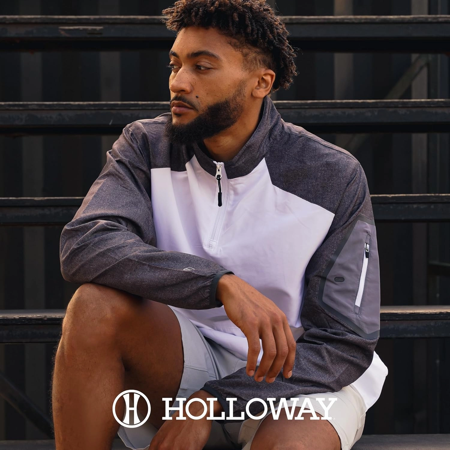 Holloway Raider Pullover Cage Jacket - Weather-Resistant, Ultra-Light, Quarter Zip, Sleeve Pocket - For Outdoors & Travel