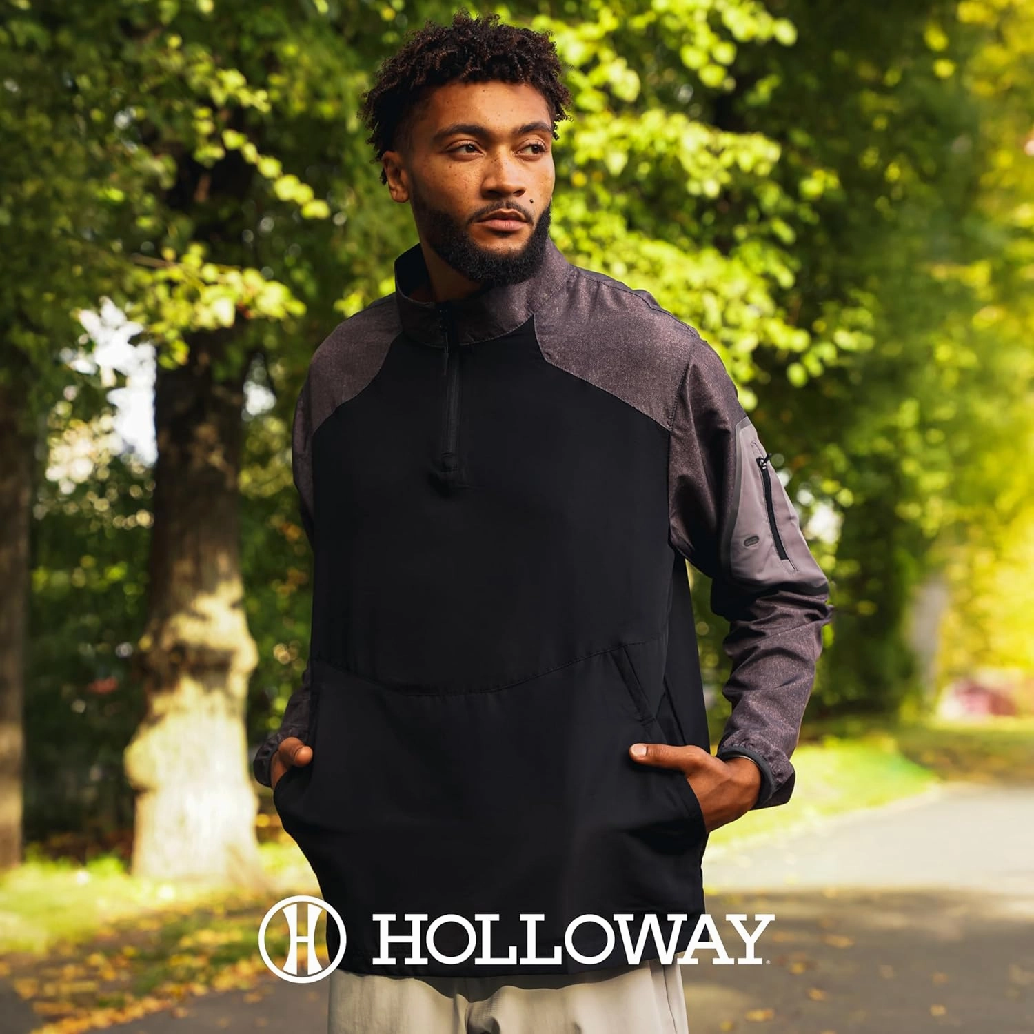 Holloway Raider Pullover Cage Jacket - Weather-Resistant, Ultra-Light, Quarter Zip, Sleeve Pocket - For Outdoors & Travel
