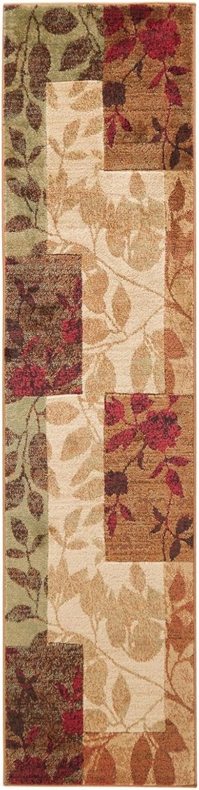 Home Dynamix Amelia Modern Area Rug | 26" x 6' Runner | Beige/Green/Red