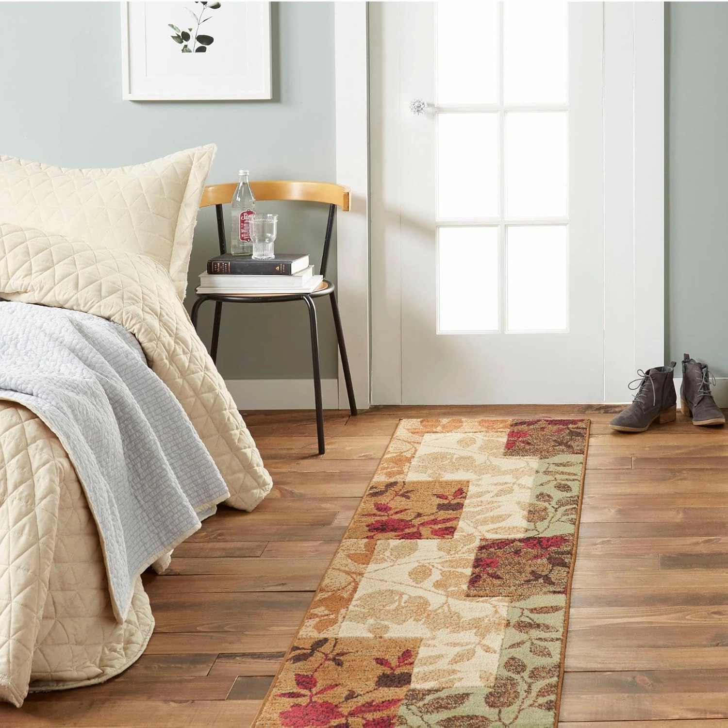 Home Dynamix Amelia Modern Area Rug | 26" x 6' Runner | Beige/Green/Red