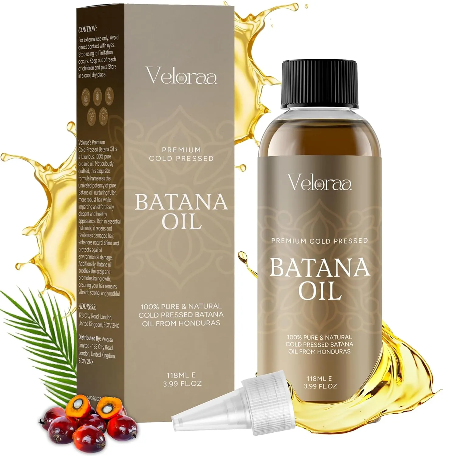 Honduras Batana Hair Oil – 100% Cold Pressed Hair Growth & Scalp Nourishing Batana Hair Growth Oil for Healthy, Thick and Shiny Hair, Restores Natural Luster, Moisturizes & Reduces Split Ends – 4oz