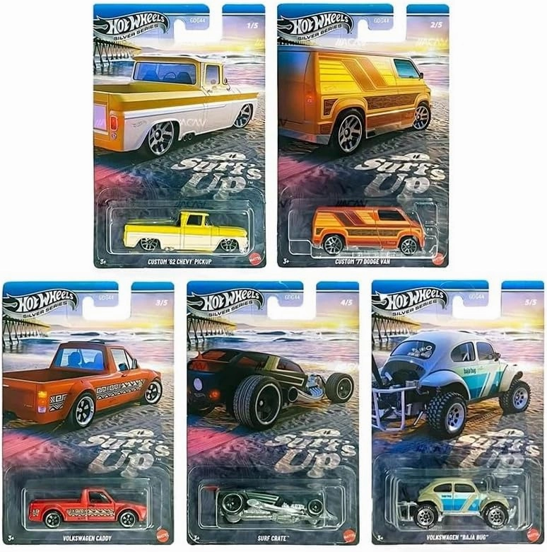 Hot Wheels Silver Series Surfs Up Complete Set of 5