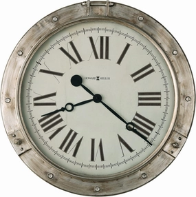 Howard Miller Chesney Wall Clock - Large Round Analog Clock, Maritime Style, Nautical Home Decor, Battery Operated Quartz Timepiece, Vintage Metal Accent for Living Room, Kitchen, and Bedroom Decor