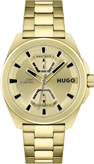 HUGO #Expose Men's Multifunction Stainless Steel and Link Bracelet Watch, Color:Silver (Model: 1530242)