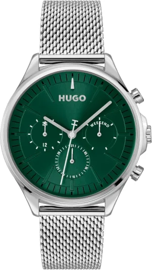 HUGO Men's #Smash Multi Watch – Stainless Steel Case, Multifunction Movement, Stylish and Fun Design, Quartz Accuracy, Bold Everyday Wear - Gift for Him