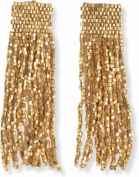 INK ALLOY Beaded Earrings for Women Dangling, Marilyn Luxe Seed Bead Fringe Tassel Earrings, Hypoallergenic Handmade Jewelry for the Modern Bohemian, 2.25-Inch Length
