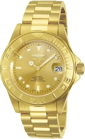 Invicta Men's 13929 Pro Diver Automatic Gold Dial 18k Gold Ion-Plated Stainless Steel Watch