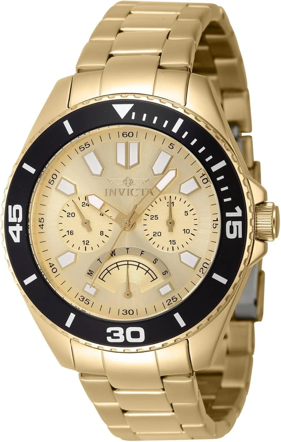Invicta Men's Pro Diver 43mm Stainless Steel Quartz Watch, Gold (Model: 46880)
