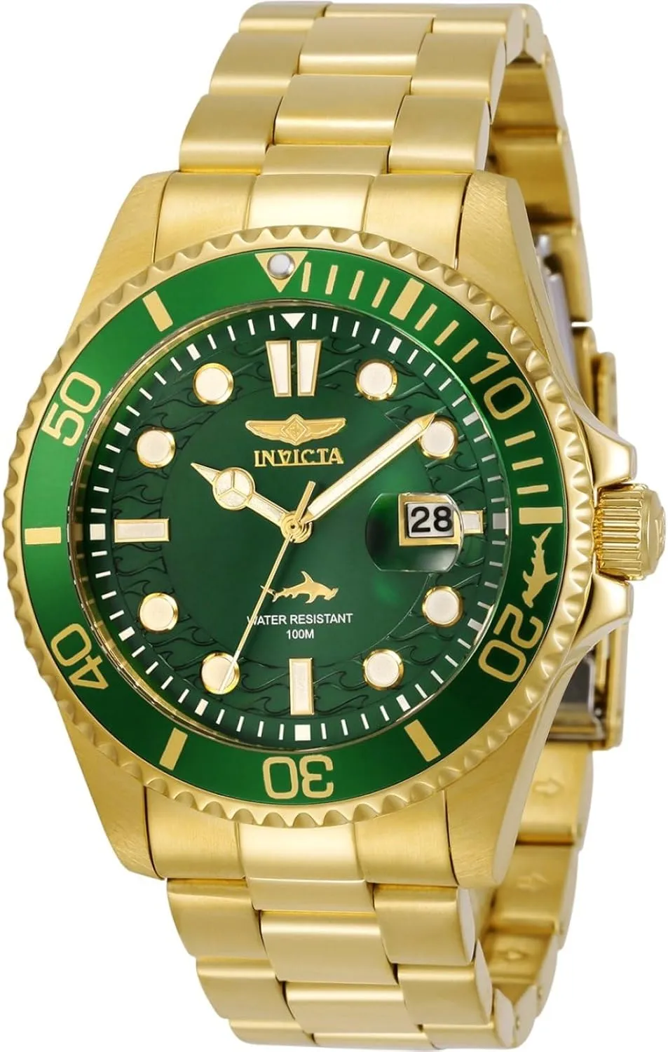 Invicta Mens Pro Diver Quartz Watch, Gold, 30027
