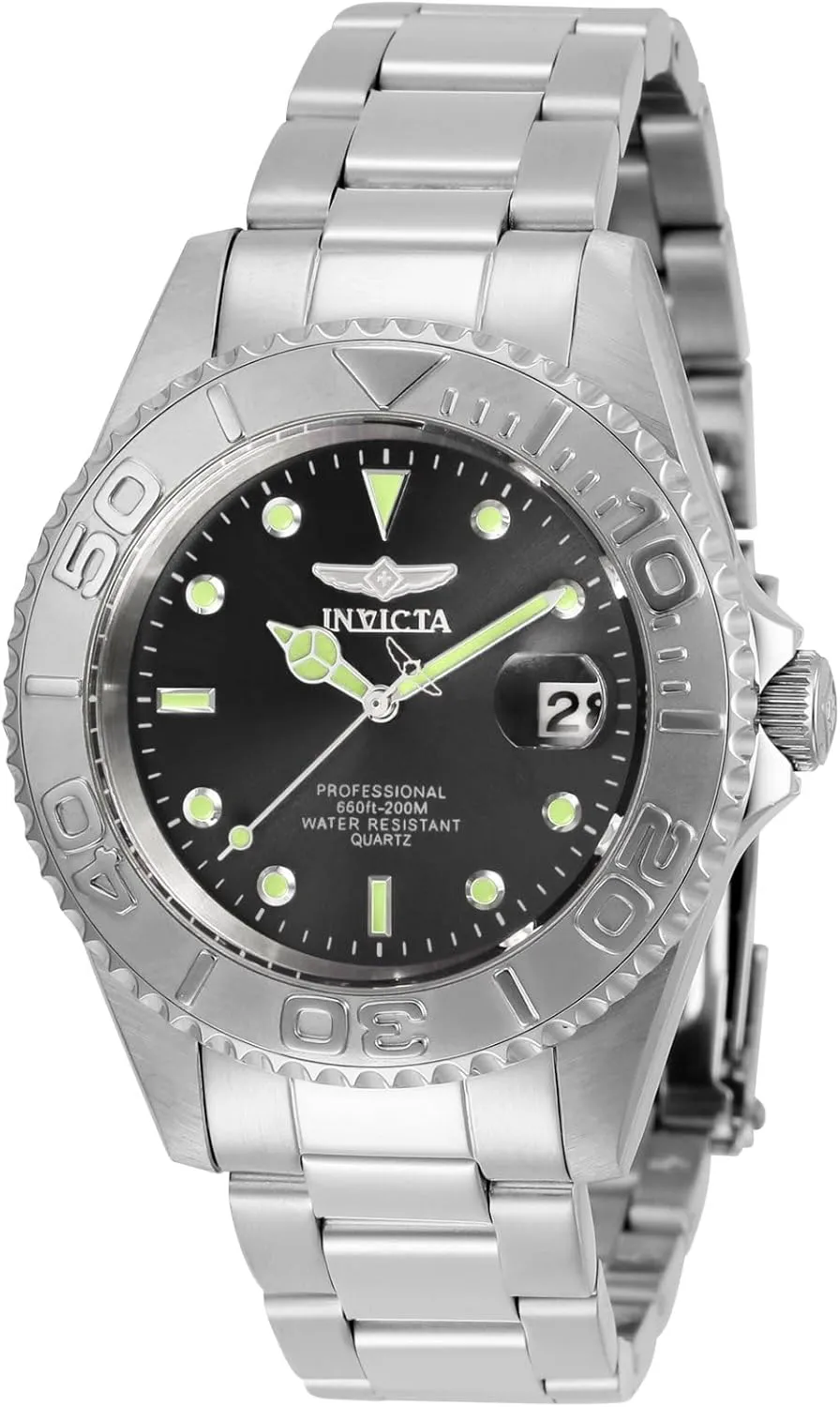 Invicta Mens Pro Diver Quartz Watch, Silver, 29937