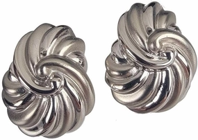 Joan Rivers Dual Finish Knot Silver Tone Button Pierced Earrings For Women 3/4" Fashion Earrings for Women Trendy Accessories Stylish Additions Chic Details