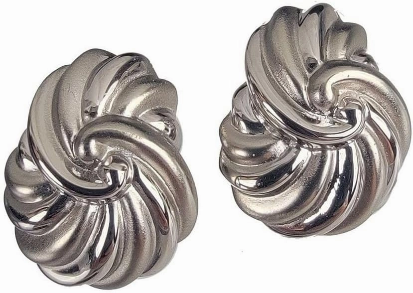 Joan Rivers Dual Finish Knot Silver Tone Button Pierced Earrings For Women 3/4" Fashion Earrings for Women Trendy Accessories Stylish Additions Chic Details