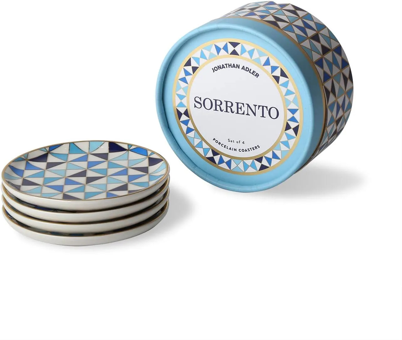 Jonathan Adler Sorrento Coasters, One Size, Blue
