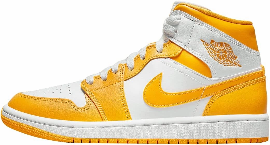 Jordan Womens Wmns 1 Mid BQ6472 117 White/University Gold - Size 8W