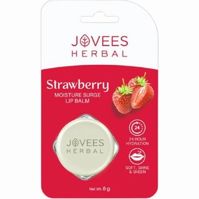Jove-es' Herbal Strawberry Moisture Surge Lip Balm | 24 Hour Hydration | Rejuvenates Dry and Chapped Lips | Gives Soft & Shiny Lips 8g